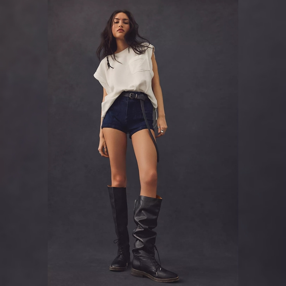 Free People‎ We The Free Tanner Tall Boot In Black Women's Size 38 US Size 8